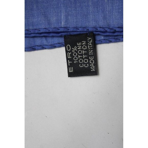 Etro Mens Paisley Mandala Print Woven Pocket Square Red Yellow Blue Cotton 16.5" - Picture 4 of 10